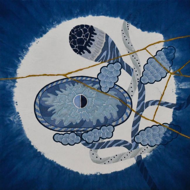 Enso-flowers peony -Japan Blue-#1 by Kohei Kyomori contemporary artwork