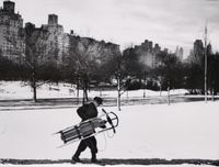 Boy with Sled by Larry Silver contemporary artwork photography