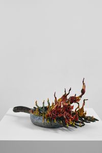 Burning Roses (The Covid Diaries Series) by Valerie Hegarty contemporary artwork sculpture