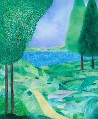 Landscape (path) by Sally Ross contemporary artwork painting, works on paper, sculpture