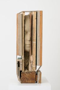 Head with Blue Paintings by Mark Manders contemporary artwork sculpture