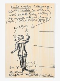 Night Drawing, Clothes I Used to wear(Corset) by Rose Wylie contemporary artwork painting, works on paper