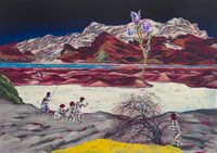 The salt lake by Pooneh Oshidari contemporary artwork painting, works on paper, print, drawing