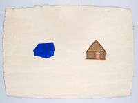 Blue Village House by Desmond Lazaro contemporary artwork works on paper