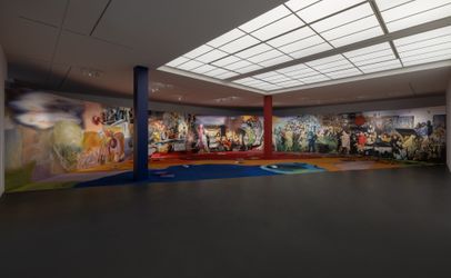 Exhibition view: Dominique Gonzalez-Foerster, Panoramism and the Abstract Sector, Esther Schipper Gallery, Berlin (28 October–23 December 2022). © The artist / VG Bild-Kunst, Bonn 2022. Courtesy the artist and Esther Schipper, Berlin/ Paris/Seoul.   Photo: Andrea Rossetti.