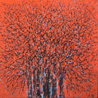 Red Forest (HSE 200/23) by Professor Ablade Glover contemporary artwork painting