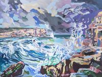 North Head (Boree) in a Storm after Conrad Martens by Oliver Watts contemporary artwork painting