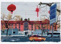 Peking University's Red Building by Wang Yuping contemporary artwork works on paper, drawing