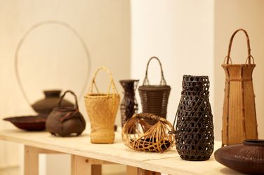 Exhibition view: Japanese Bamboo Baskets, overseen by Masamitsu Saito, SHOP Taka Ishii Gallery, Hong Kong (18 May–27 June 2021). Courtesy SHOP Taka Ishii Gallery. Photo: Anthony Kar Long Fan.