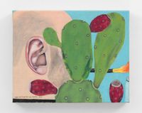 Man With Cactus And Flame by Michael Hilsman contemporary artwork painting