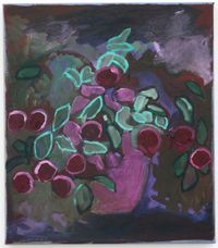 Luminous leaves and dark plums by Layla Rudneva-Mackay contemporary artwork painting