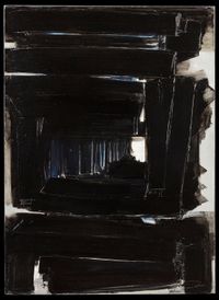 Peinture 100 x 73 cm, 1957 by Pierre Soulages contemporary artwork painting, works on paper