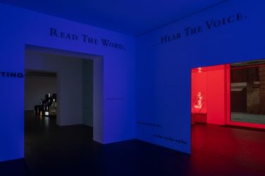 Exhibition view: Douglas Gordon, All I need is a little bit of everything, Gagosian, London (1 February-15 March, 2024). Artwork © Studio lost but found/VG Blind-Kunst, Bonn, Germany, 2024. Corutesy Gagosian. Photo Lucy Dawkins.