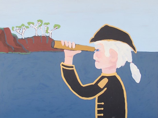Vincent Namatjira, Captain Cook (2014). Acrylic on canvas. 86 x 101 cm.