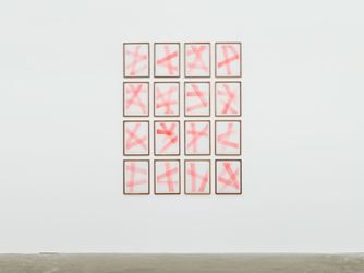 Rana Begum, No. 778 (2018). Paint on tracing paper in sixteen (16) parts. 13 3/4 x 10 5/8 x 1 1/8 inches (each). Courtesy David Zwirner.