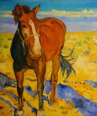 Brown Horse II by Wang Dalin contemporary artwork painting