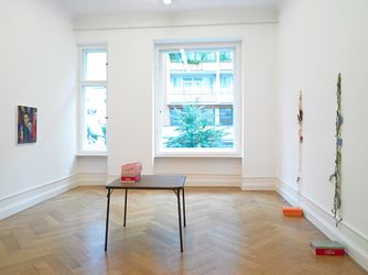 Exhibition view: Richard Hawkins, Scalps, Dungeon Doors and Salome Paintings, Galerie Buchholz, Berlin (1 July–27 August 2011). Courtesy Galerie Buchholz.