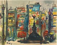 Street Scene in Europe by Shiy De-Jinn contemporary artwork painting, works on paper