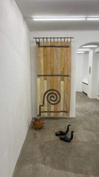 Petite porte de grange ferme du Limousin by Aëla Maï Cabel contemporary artwork sculpture, textile