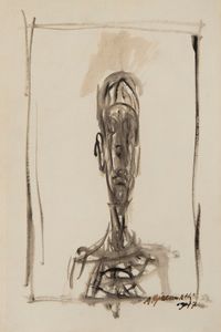 Portrait de Diego by Alberto Giacometti contemporary artwork painting, works on paper