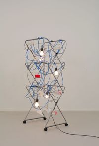 Non-Indépliable, nue – Strive and Stake Blue by Haegue Yang contemporary artwork sculpture
