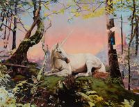 Unicorn by Melora Kuhn contemporary artwork painting, works on paper