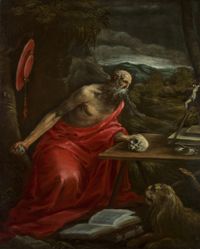 The Penitent Saint Jerome by Jacopo da Ponte contemporary artwork painting, works on paper