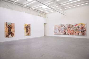 Exhibition view: Pélagie Gbaguidi, Le jour se lève, Zeno X Gallery, Antwerp (16 Marcg–30 April 2022). Courtesy Zeno X Gallery.
