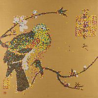 CMYK - Gold Flowers and Birds No.3 by Yang Mian contemporary artwork painting
