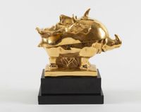 Masque mortuaire de Napoléon sur un rhinoceros by Salvador Dalí contemporary artwork sculpture