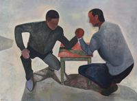 Arm Wrestling by Xiao Jiang contemporary artwork painting