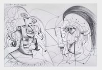 Linear Contact by George Condo contemporary artwork works on paper, drawing