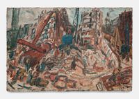 Demolition of YMCA Building No. 2, Spring by Leon Kossoff contemporary artwork painting