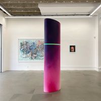 Untitled (pink column) by Yanis Khannoussi contemporary artwork sculpture, mixed media