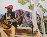 Desert Songs (Warumpi Band 2) by Vincent Namatjira contemporary artwork painting