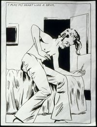 No Title (I play my heart) by Raymond Pettibon contemporary artwork works on paper