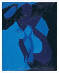 Nude Study in Blue by Chris Ofili contemporary artwork painting