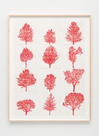 Numbers and Trees: Assorted Trees #1, Red Trees by Charles Gaines contemporary artwork works on paper