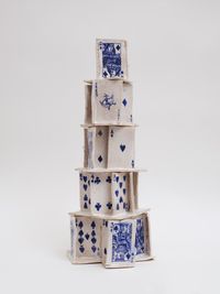 Diamond Shape Cardhouse by Jesse Edwards contemporary artwork ceramics