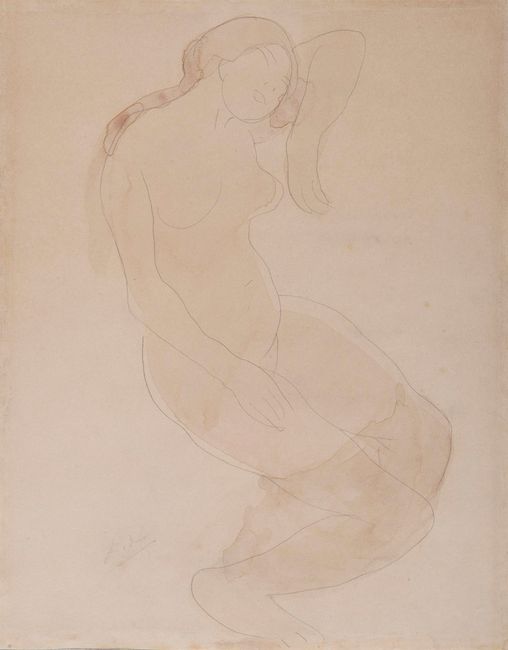 Femme nue accoude by Auguste Rodin contemporary artwork