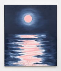 Big Moon (After Pink Full Moon over Quiet Water), 2021 by Ann Craven contemporary artwork painting, works on paper