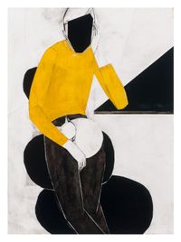 Yellow pullover by Iris Schomaker contemporary artwork painting, works on paper