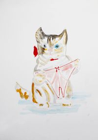 Sex kitten (pink) by Karen Densham contemporary artwork painting, works on paper
