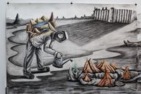 Death of Dharma by Prabhakar Pachpute contemporary artwork drawing