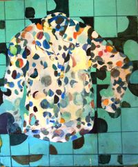 Camisa Estampada (Striped shirt) by Cristina Canale contemporary artwork painting