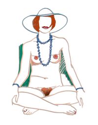 Monica Crosslegged with Beads by Tom Wesselmann contemporary artwork painting, sculpture