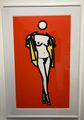 Woman taking off man's shirt by Julian Opie contemporary artwork 2