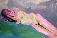 Side Lying Woman by Rashida Eli contemporary artwork painting, works on paper
