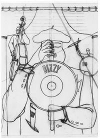 Dessin pour Jazzclub, 52nd Street by Konrad Klapheck contemporary artwork works on paper, drawing