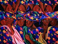 The Women in a Clothes Market (Gambia) by Jung Kangja contemporary artwork painting